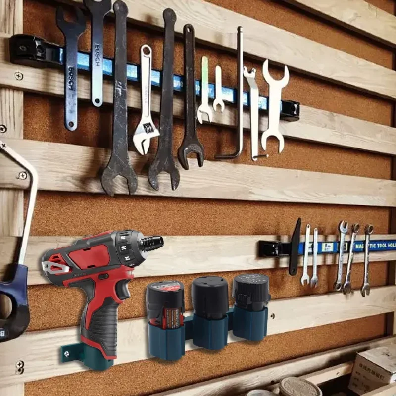 Battery Holder Wall Mounted For Makita Battery Rack Durable Battery Hanger For Milwaukee/Bosch 10.8/12V Tool Holder Dock Mount