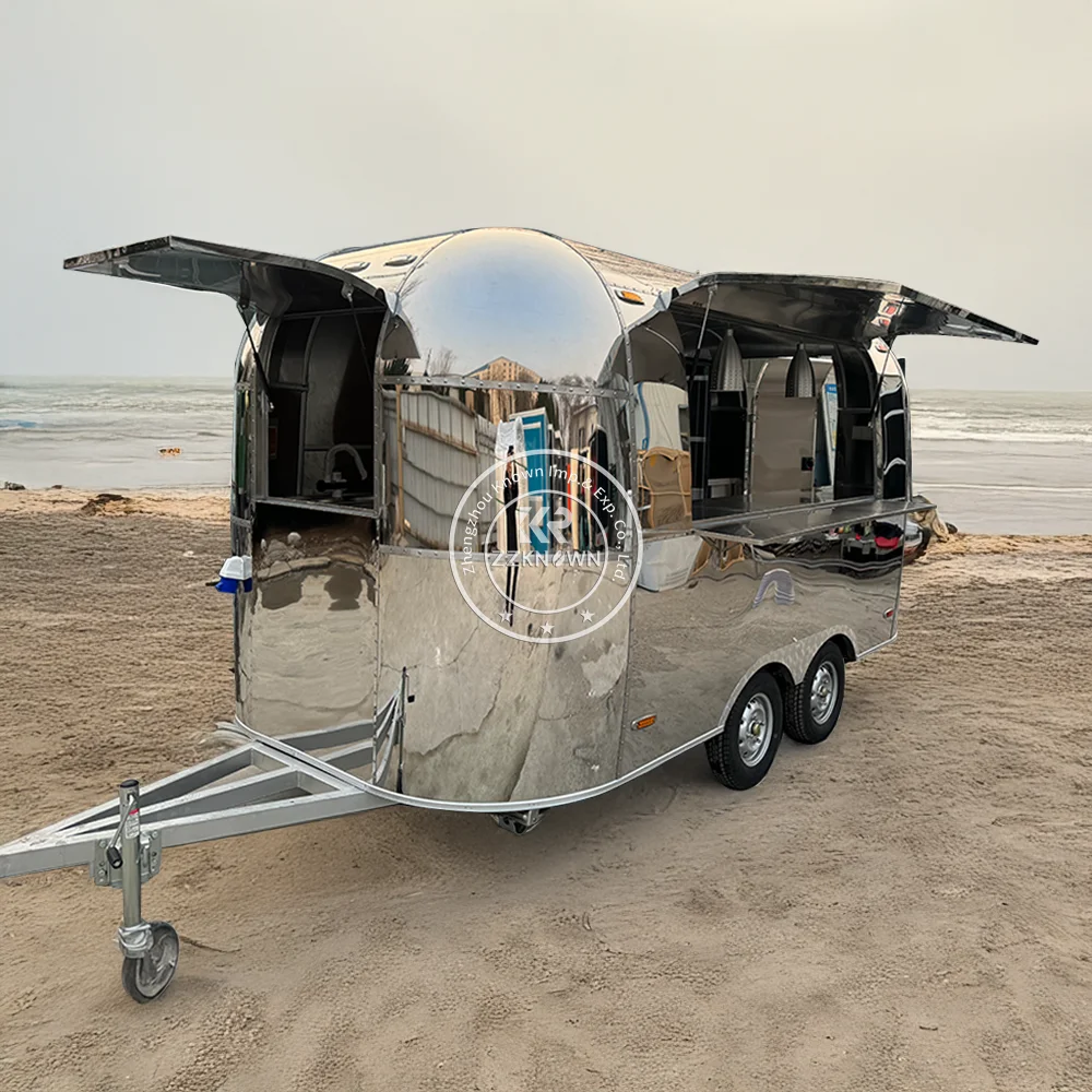 新しいホットドッグアイスクリームピザ食品トレーラーCE DOT証明書ストリートバーベキュー食品トラックフルキッチン機器