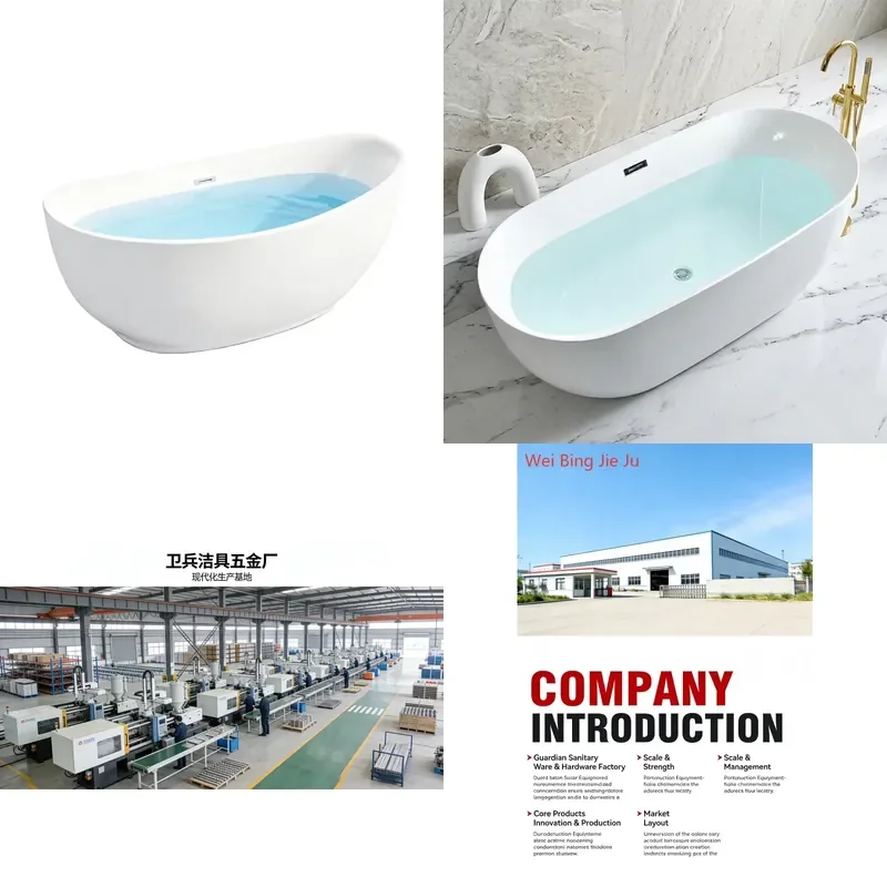 1.7M Acrylic Freestanding Eco Friendly Bathtub Modern European Design with Handheld Shower for Hotel Apartment Interior