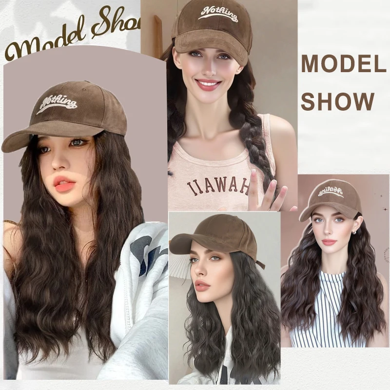 LUPU женская бейсболка с ремешком для наращивания волос, термостойкий синтетический 16-дюймовый регулируемый вьющийся парик, подходит для девочек