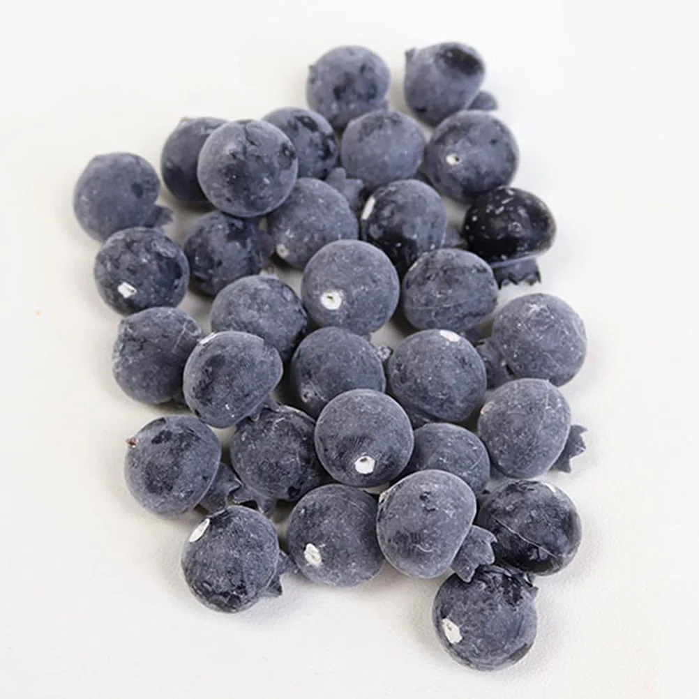 

50pcs Foam Blueberries Ornaments Artificial Fruits Decor Imitation Blueberry Vivid Props Simulation Models Layout Scene