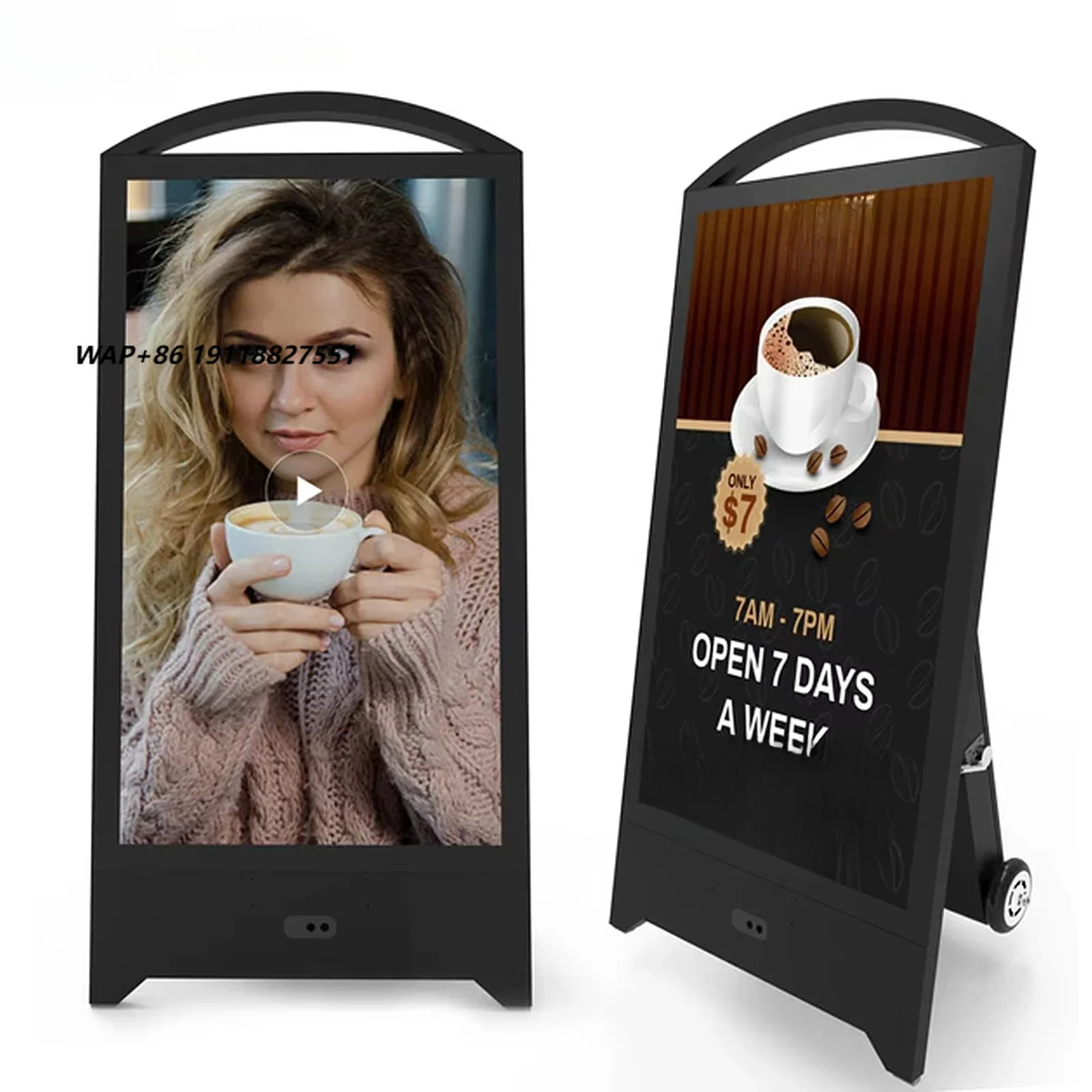 IP65 Outdoor 43inch Advertising Player Equipment Recharge Battery Powered Portable LCD Digital Signage Elevator HD 5 Year