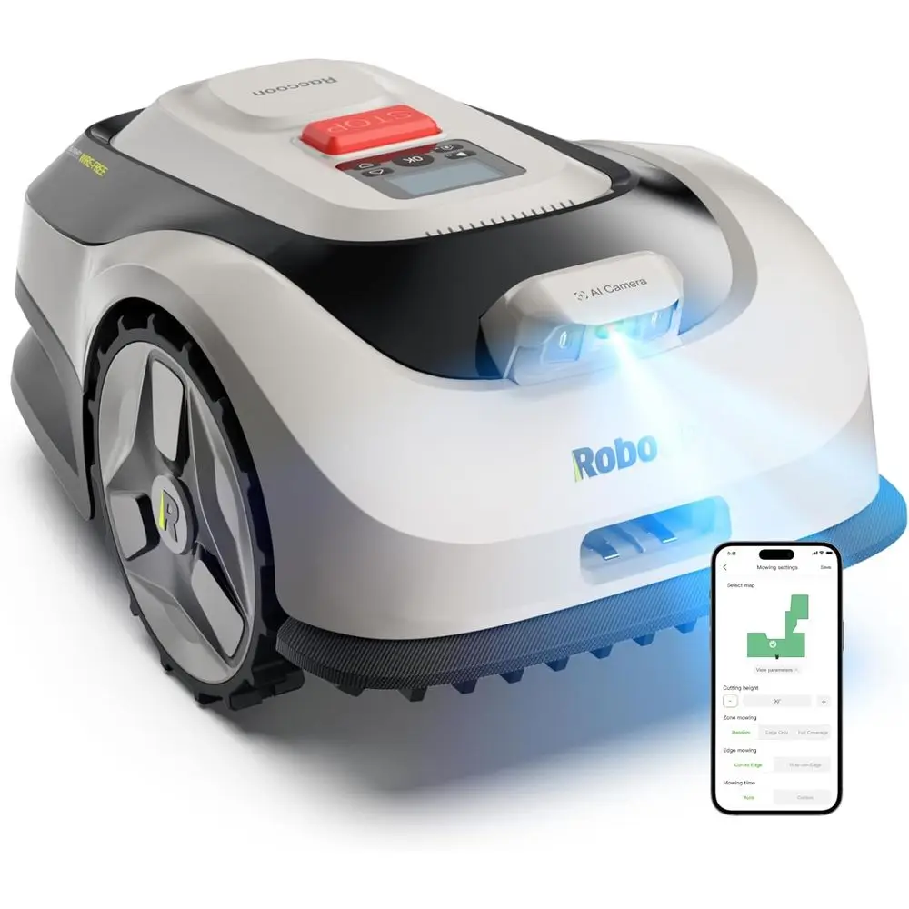 

Робот-газонокосилка Raccoon 2 SE, беспроводная роботизированная газонокосилка без RTK или Max. Площадь газона 0,15 акра, высота скашивания 1,18–3,15 дюйма.