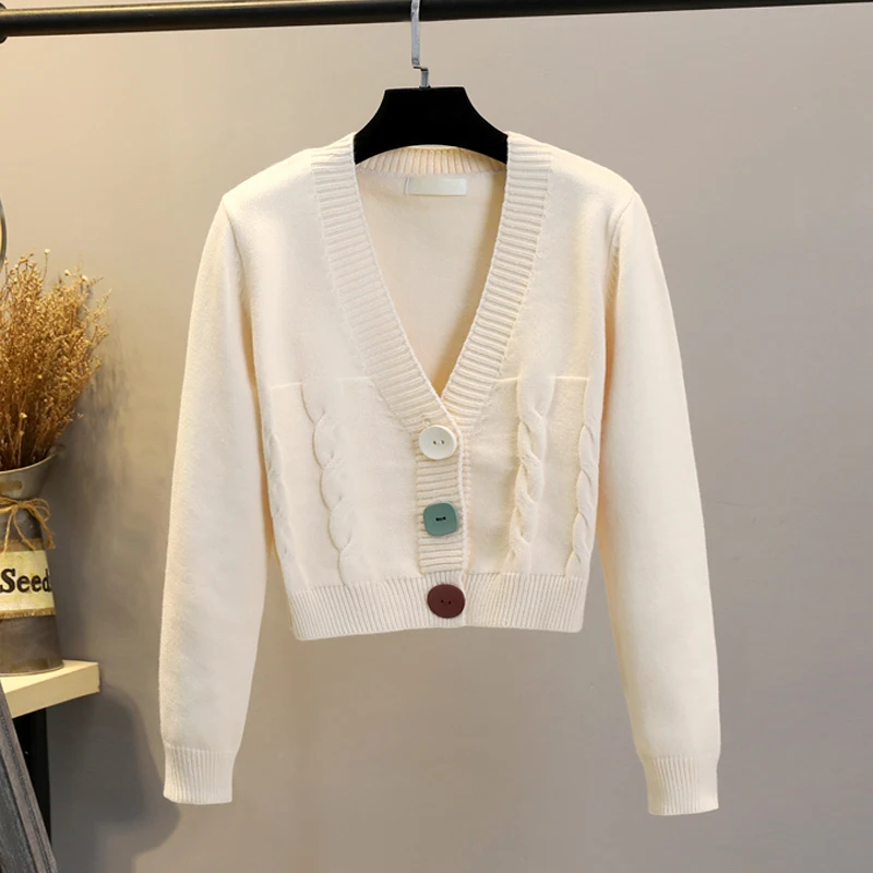 

Autumn Winter Women's Knitted Sweater Cardigan Dongguan Daliang Tawny Lazy Aalyptic Sle Open Front Coat Long Sve V Ne...