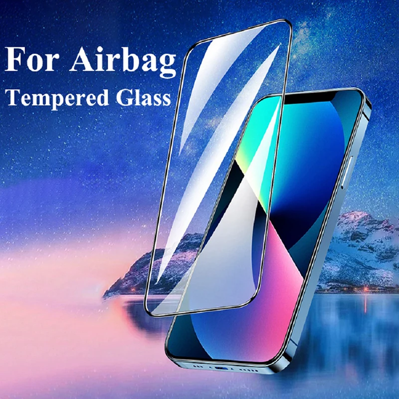 Airbag Tempered Glass Bumper Edge Full Cover For iPhone 15 16 Pro MAX Plus Screen Protector Privacy Protect Film