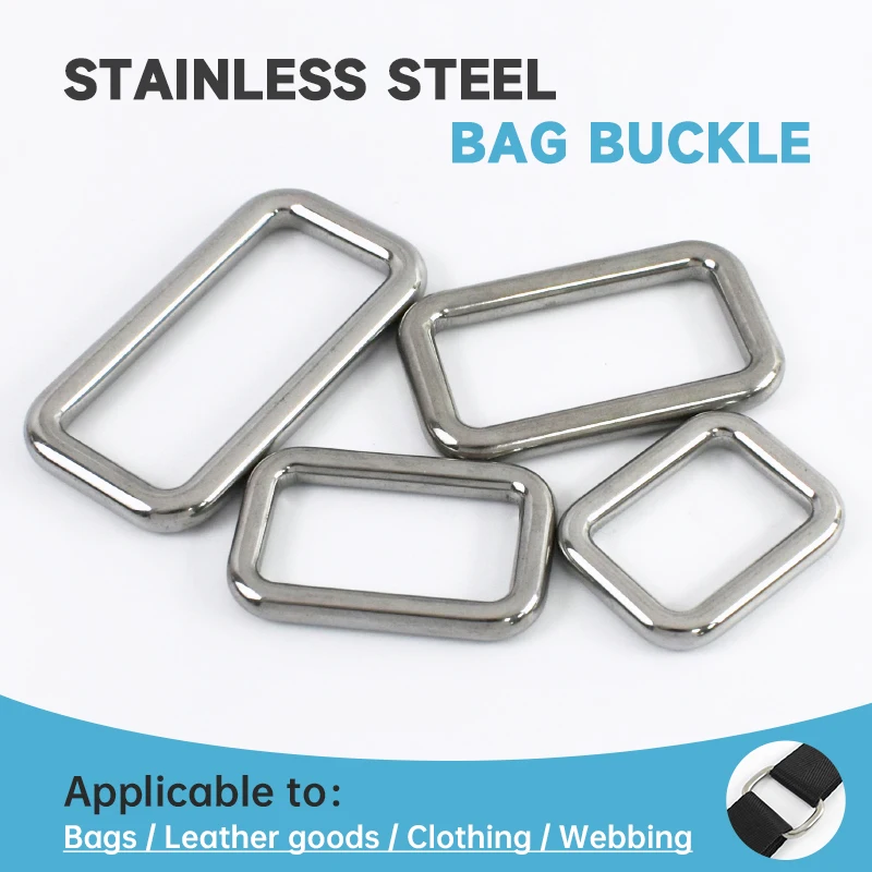 

2-10Pcs 20-38mm Stainless Steel Square O Rings Metal Buckle Fasteners for Handbag Strap Dog Collar DIY Accessories Clasp Loops