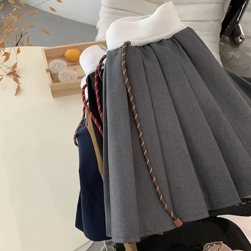 Irregular Skirts 2024 high waist anti-exposure A-line skirt heavy-duty pleated skirt retro autumn women clothing