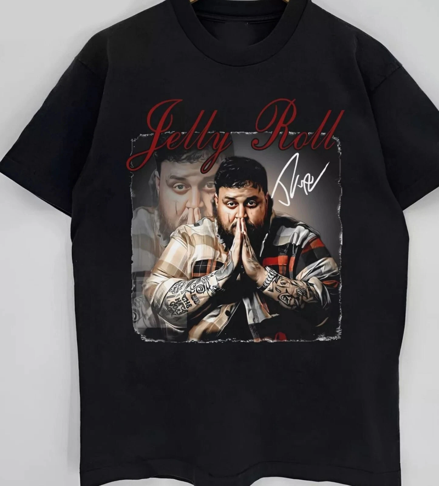 

Hot Jelly Roll Singer Shirt, Rare Black Casual and Fashionable Short-sleeved Shirt for Men and Women