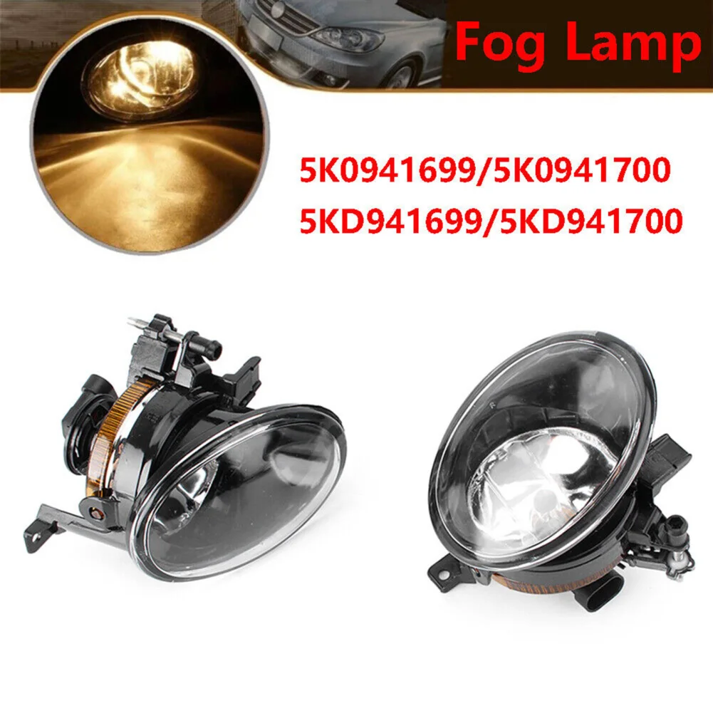 

1 Pair Front Fog Light Lamp Lens With Bulbs For Golf MK6 Jetta MK6 Tiguan CADDY MK3 SEAT ALHAMBRA Replaces 5KD941699 5KD941700