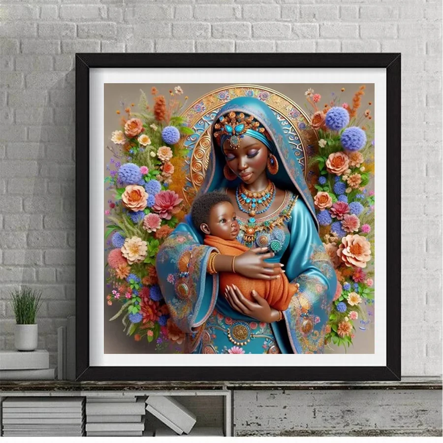 Diy 5d Diamond Painting New Mother Love Full Mosaic Embroidery African Rhinestone Picture Jewelry Cross Stitch Kits Wall Decor