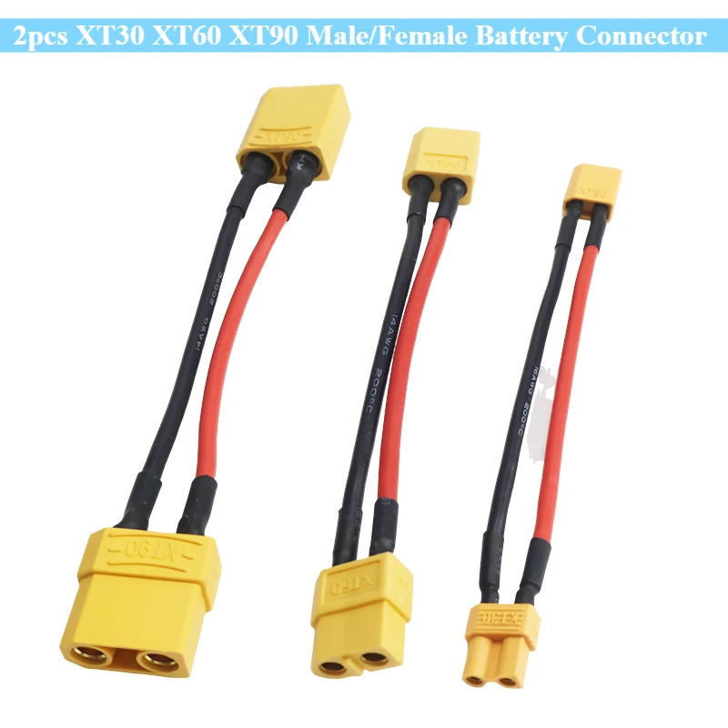 2 قطعة XT30 XT60 XT90 ذكر/أنثى موصل البطارية 10 سنتيمتر لينة سلك السيليكون المزدوج تمديد لمحرك شاحن البطارية توسيع DIY بها بنفسك