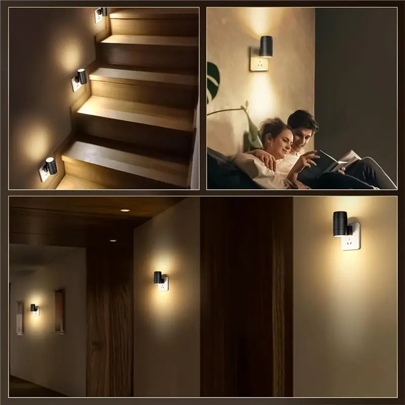 Premium-LED Night Light, 2-Pack 0-100LM Adjustable Brightness, Plug Into Wall, Suitable For Bathroom Bedroom UK Power Supply UK