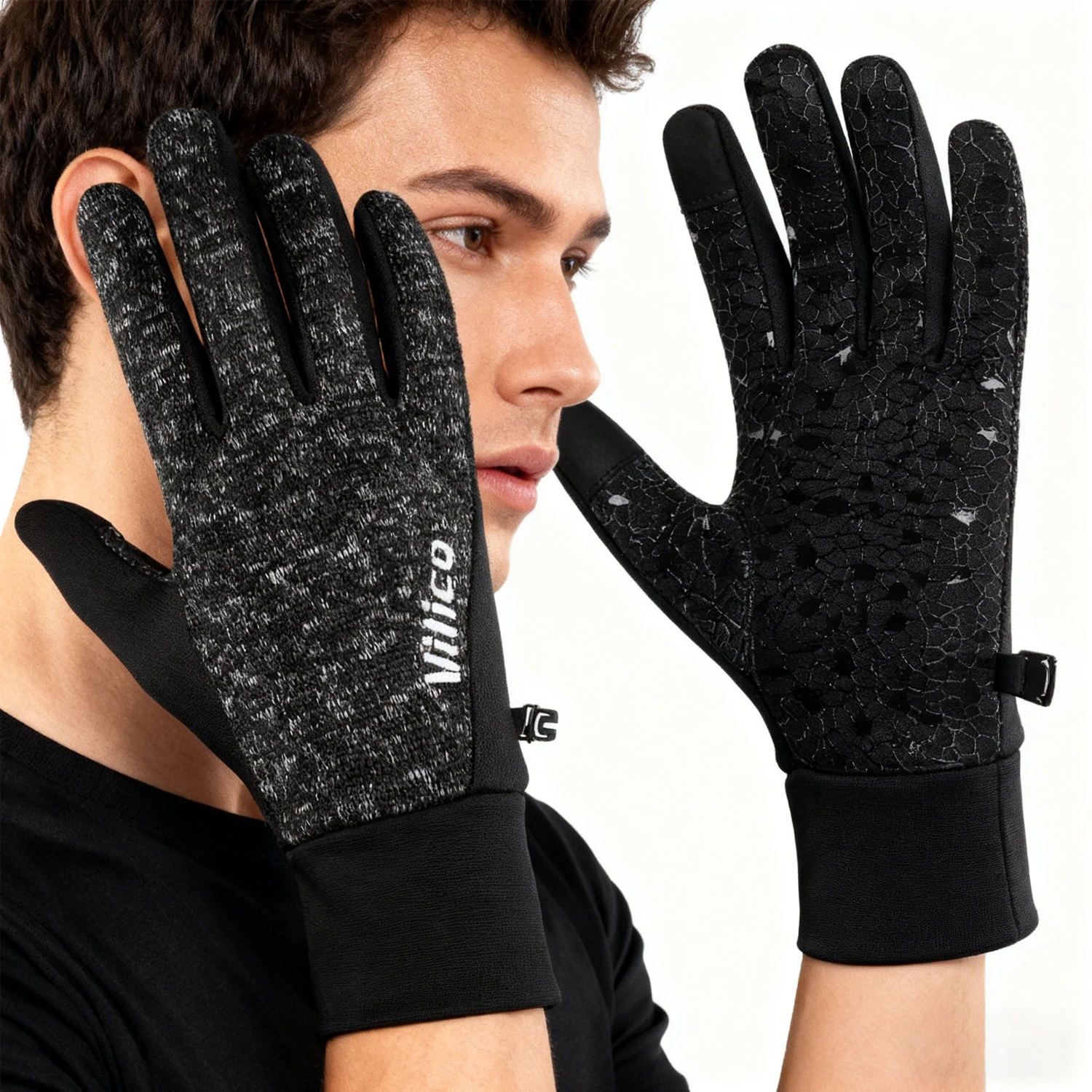Outdoor Laufen Herren Winter Warm Gestrickte Touchscreen Radfahren Handschuhe Damen Herbst Winter Dicke Samt Handschuhe