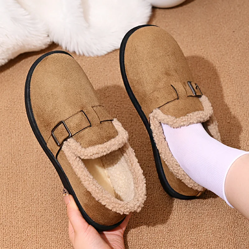 

2025 новые модные зимние ботинки для женщин, пушистые плюшевые тапочки, зимняя удобная обувь, женские удобные женские ботинки высокого качества