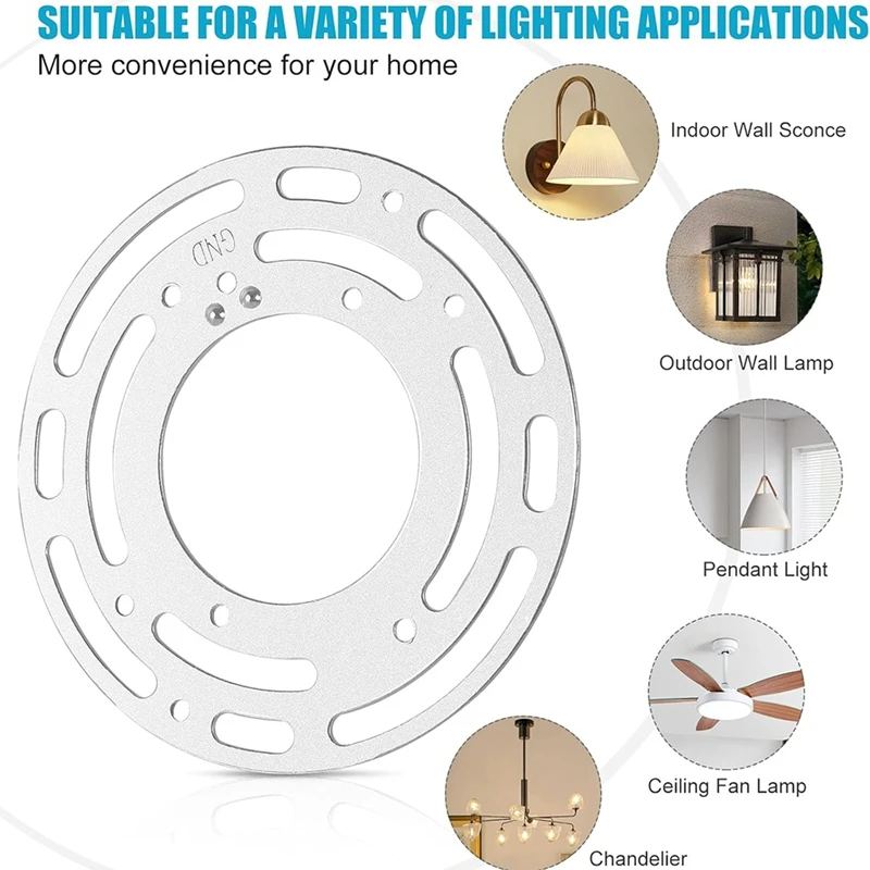 Paquete de 4 soportes de montaje de lámpara universales mejorados con tornillos y tuercas para luces de techo, luces de pared