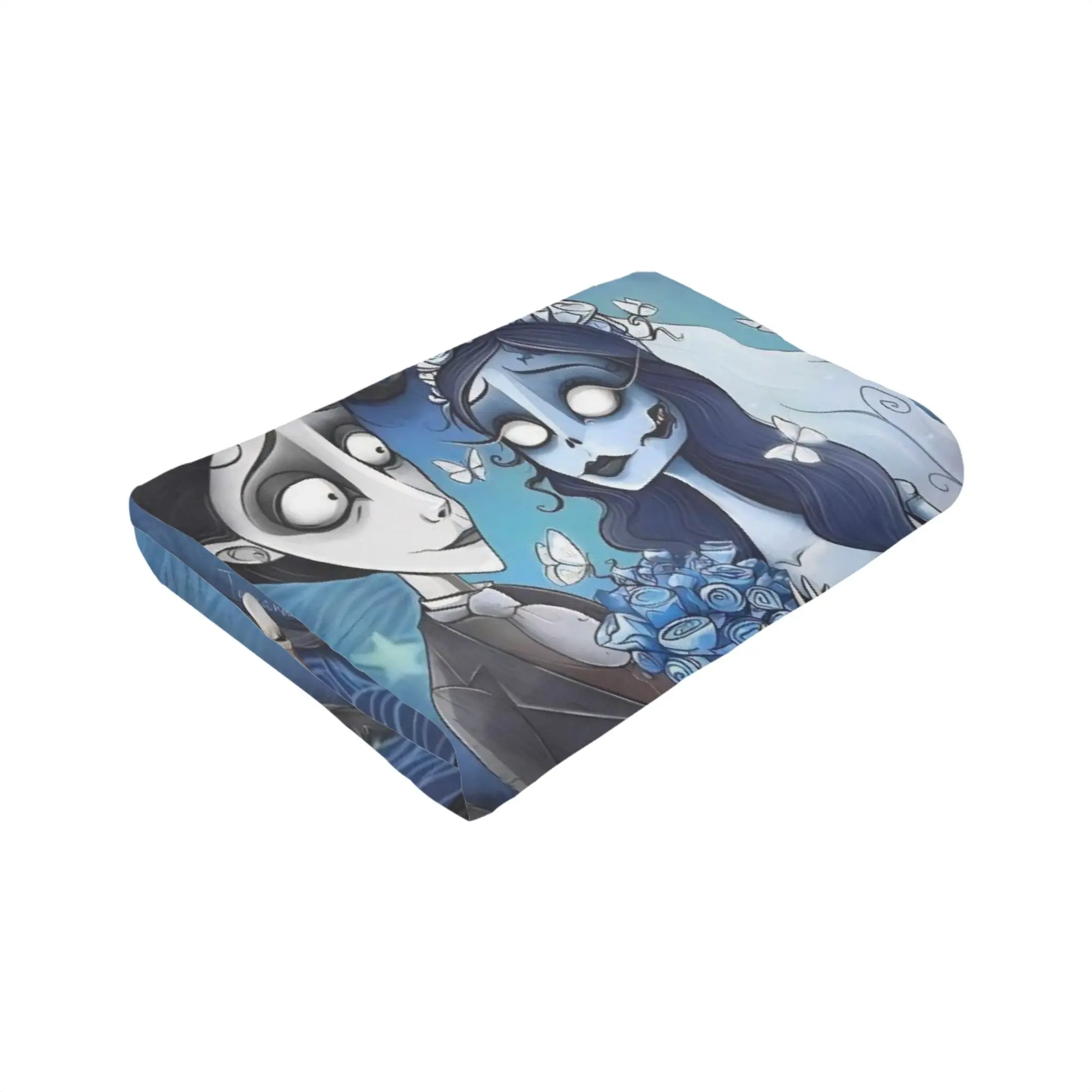 جثة العروس إميلي وفيكتور بطانية الفانيلا المطبوعة تنفس لينة رمي بطانية لحاف الأريكة الأريكة