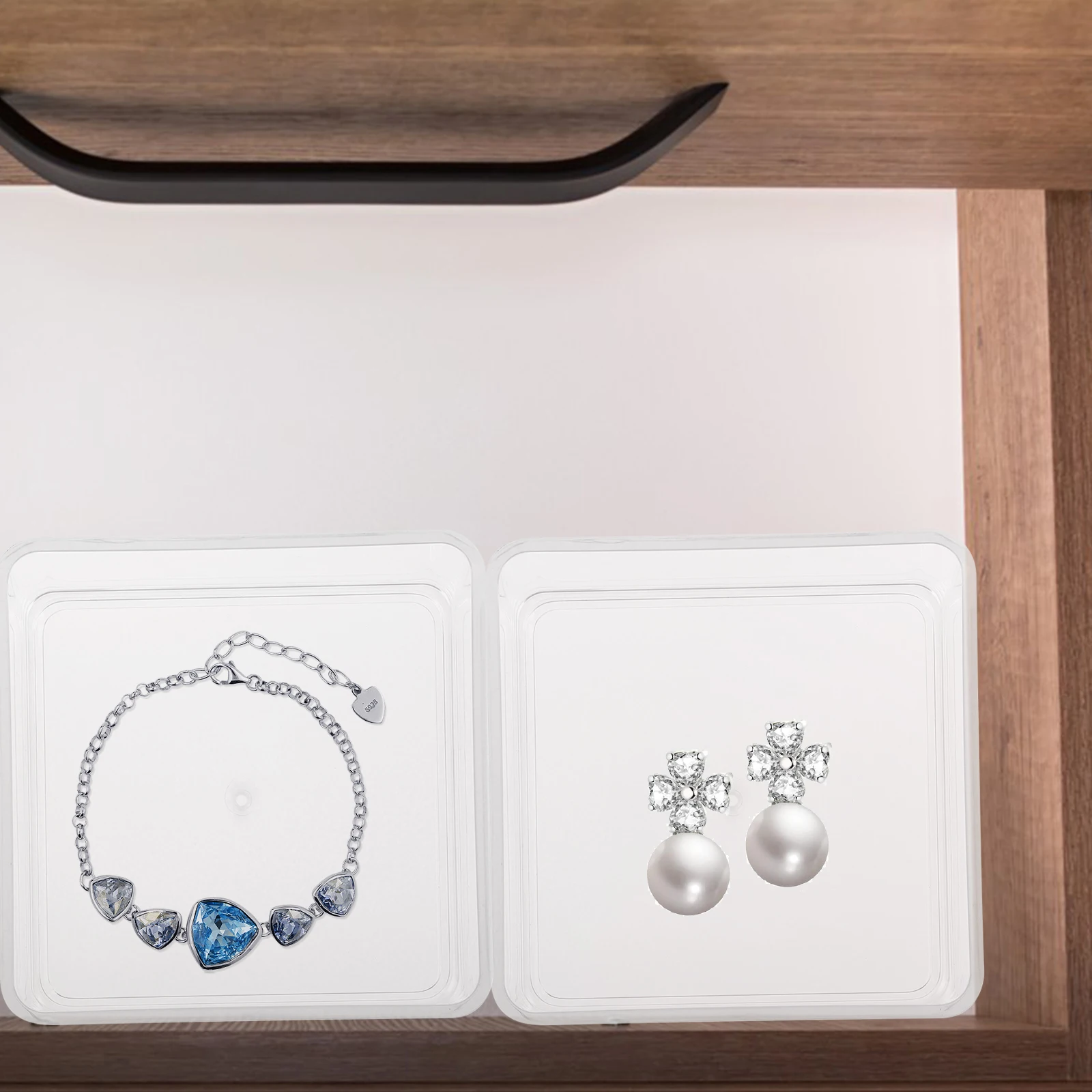 

6pcs Snacks Storage Box Clear Drawer Organizers For Desktop Cabinet Bookshelf Organizer Small Plastic Bins Reusable