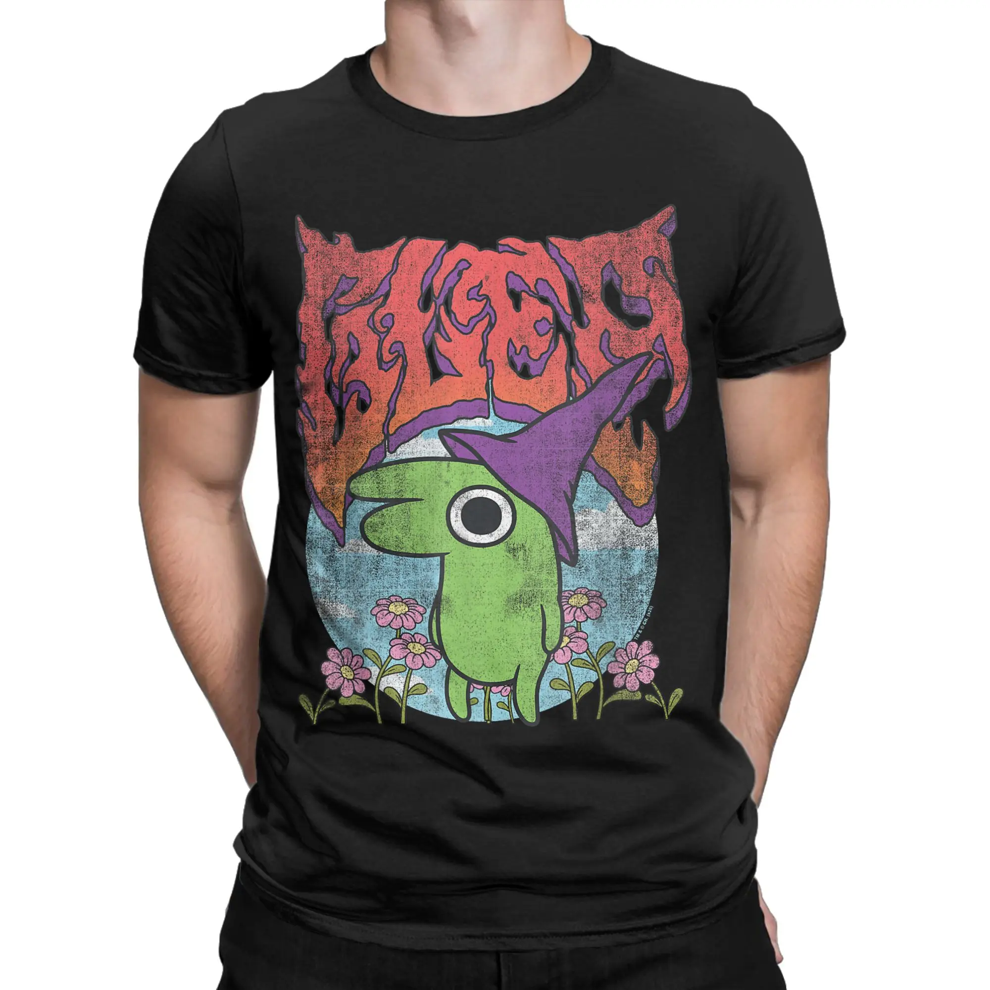 Smiling Friends Glep Flowers T Shirt Men Cotton Cool T-Shirt Round Neck  Tee Shirt Short Sleeve Tops Summer