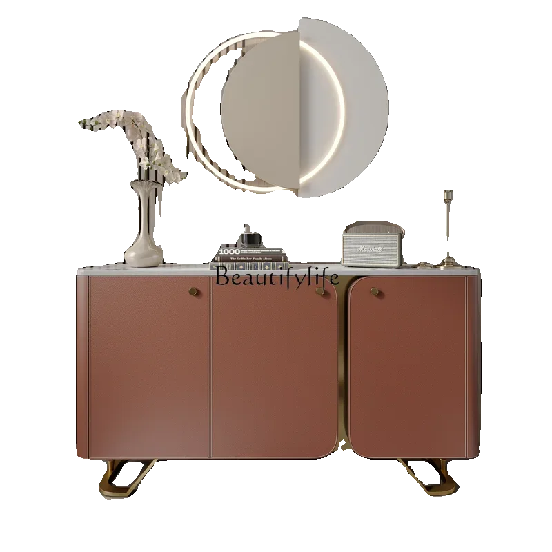 

56Light luxury high-grade sense rock slab entrance cabinet