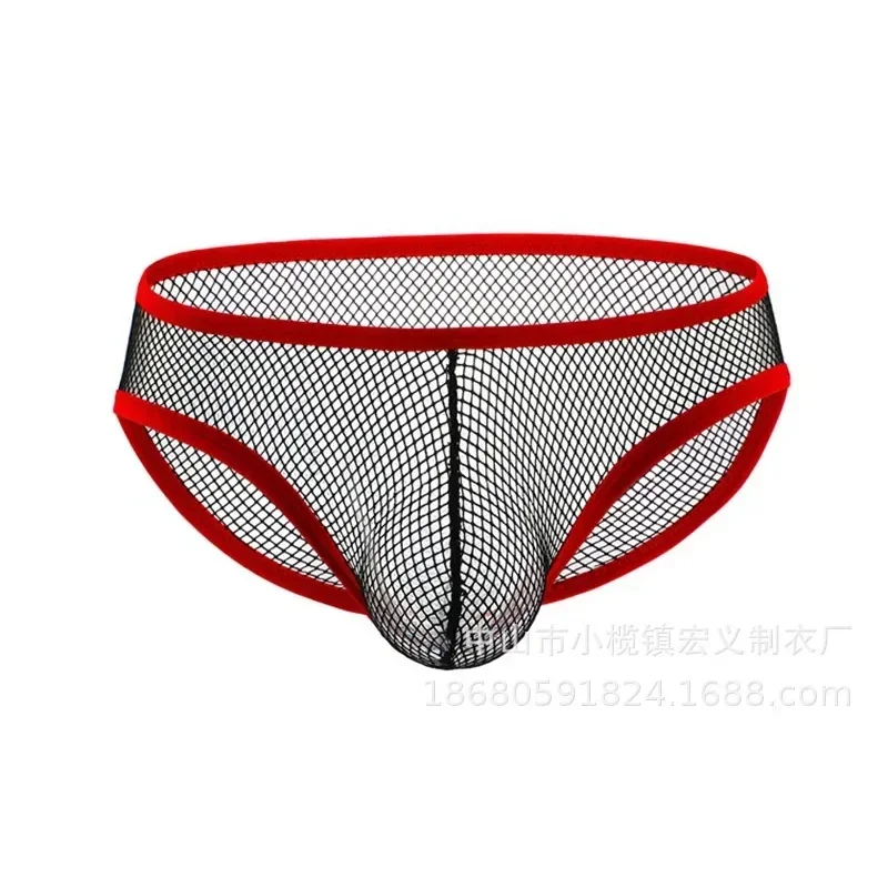 youth Mesh Triangle Underwear Thin, Breathable and Fun Nightclub Hollowed Out Doujiaoshi