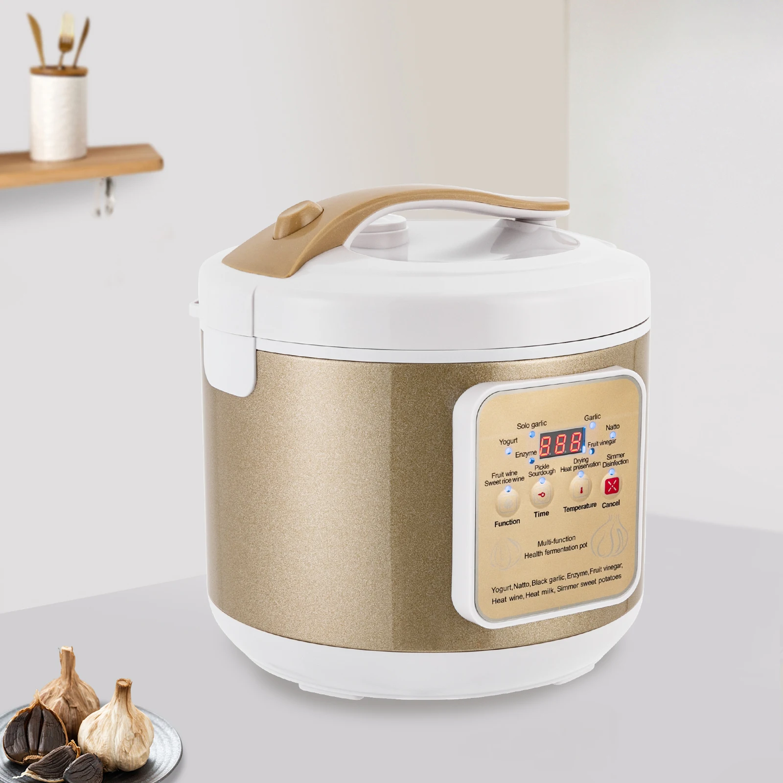 

28*27cm Multifunctional Golden&White Automatic Intelligent Fermentation Box Black Garlic Fermentation Machine