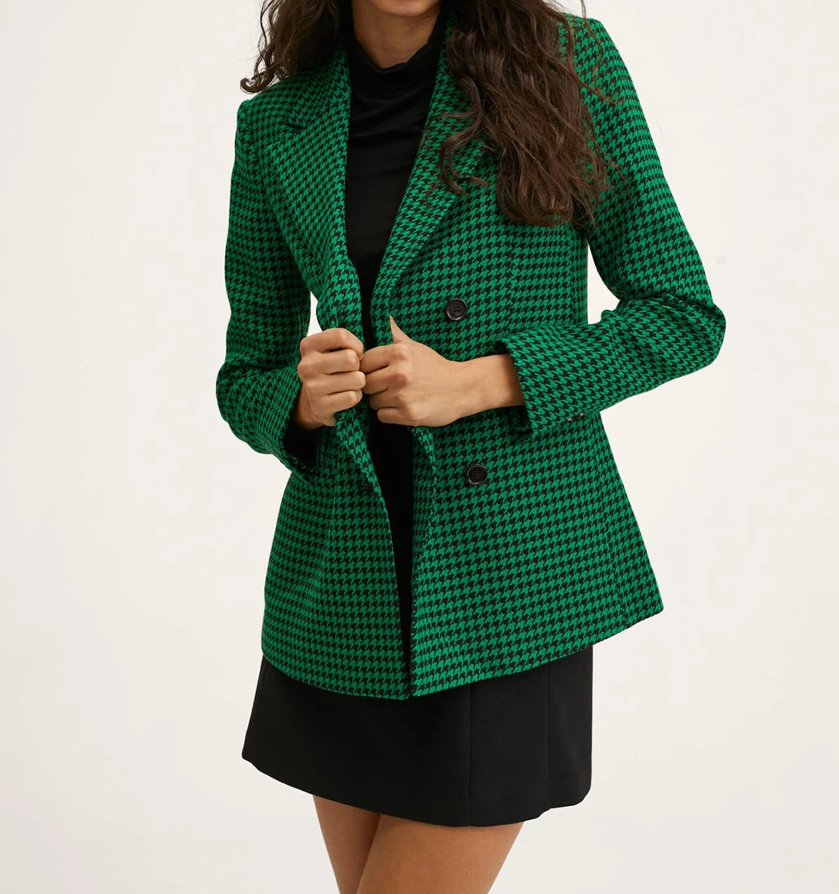 Green Plaid Suit Loose Leisure Blazer Wedding Tuxedos Prom Evening Wear One Jacket