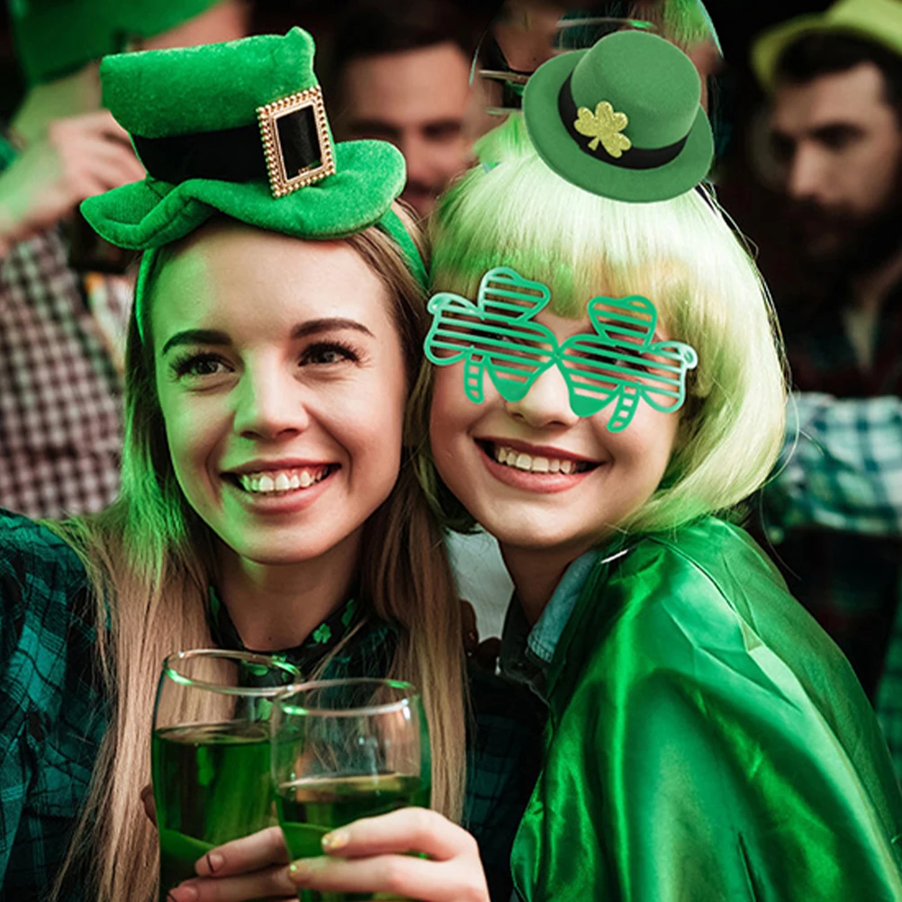 

6Pcs St Patrick's Day Clover Hairpins Green Bowknot Hat Clips Metal Alligator Clips Women Hair Accessories Party Props