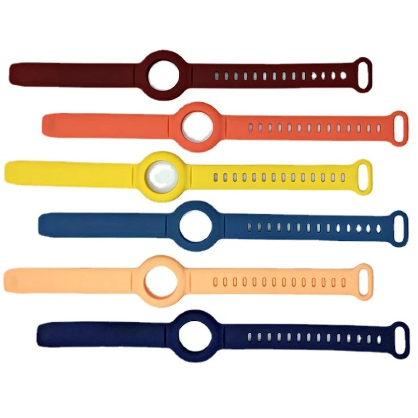 Custodia protettiva per braccialetto anti-smarrimento con cinturino in silicone da 100 pezzi per Apple Airtag Tracker per bambini Localizzatore di tracciamento per bambini