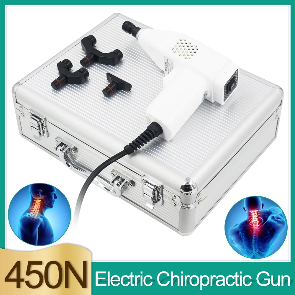 450N Electric Chiropractic Adjusting Tool Massage Gun 3 Levels Of Strength Adjustable Impulse Adjuster Spine Correction Massager