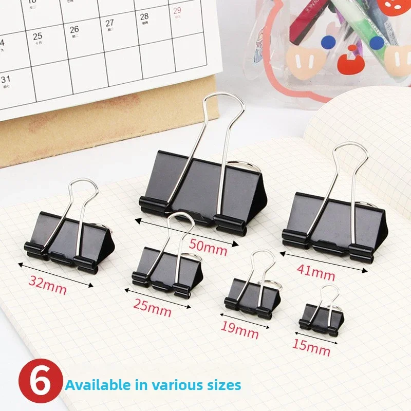 12 قطعة/المجموعة كبيرة المعادن الموثق كليب 32 مللي متر/41 مللي متر/51 مللي متر ملاحظات رسالة ورقة كليب مكتب لوازم مكتبية ملزمة تأمين