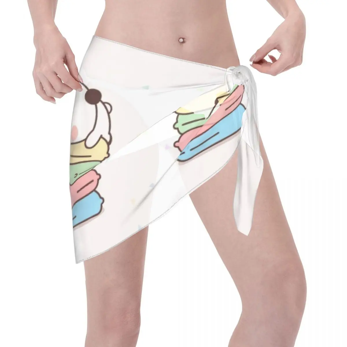 Personalizzato Dudu Beach Bikini Wrap Bikini trasparente Abiti da spiaggia Gonna corta Sciarpa in chiffon Copricostumi per le donne