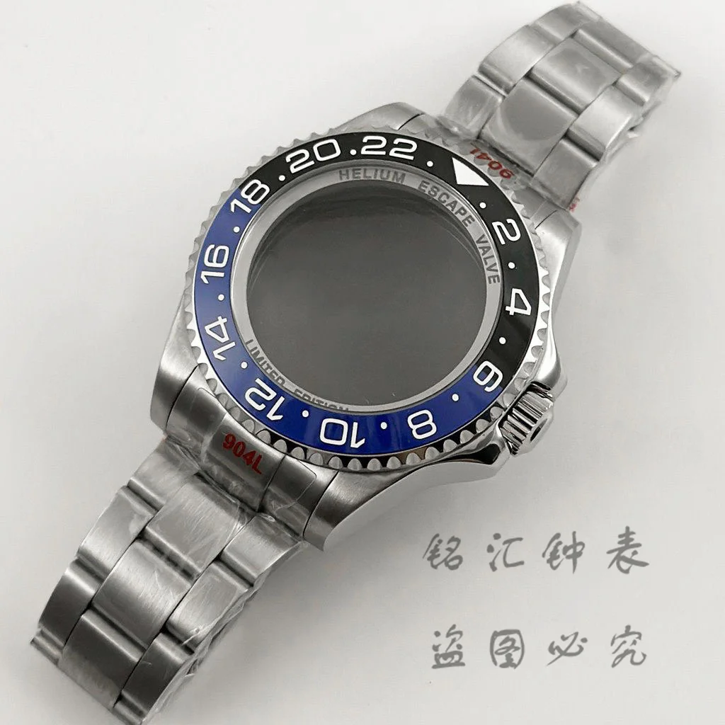 Silbernes 44MM SEA Big DEEP Hommage Uhrengehäuse mit Saphirglas und Edelstahlarmband, passend für NH34 NH35 NH36 NH38 NH70 NH72 Uhrwerke