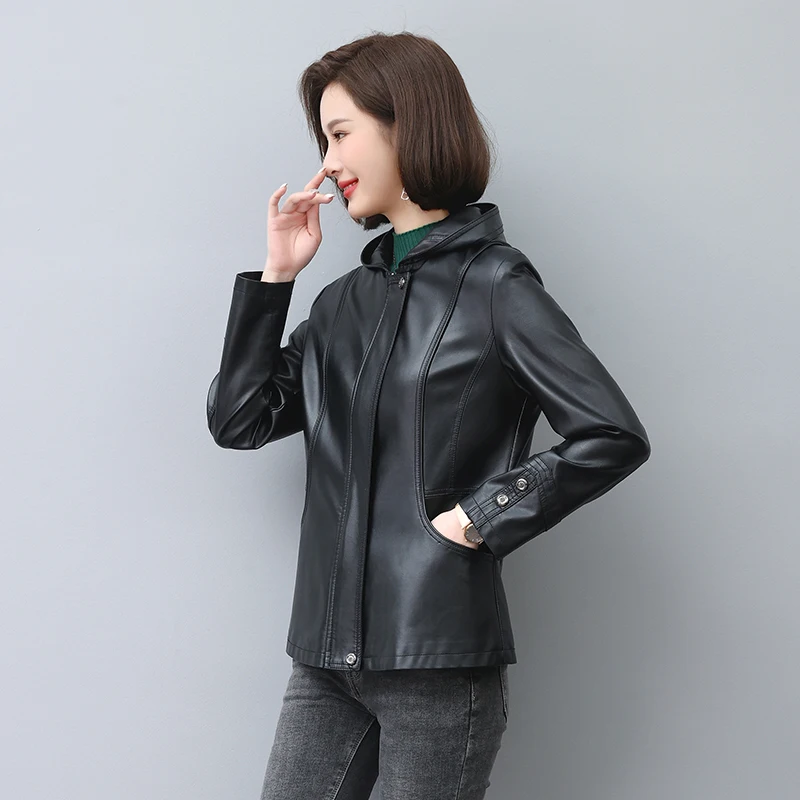 Haining Echt Leren Jaet Dames Casual Slim Fit Schapenvachtjas Grote Maat Bovenkleding Lente Herfst Nieuw Sle