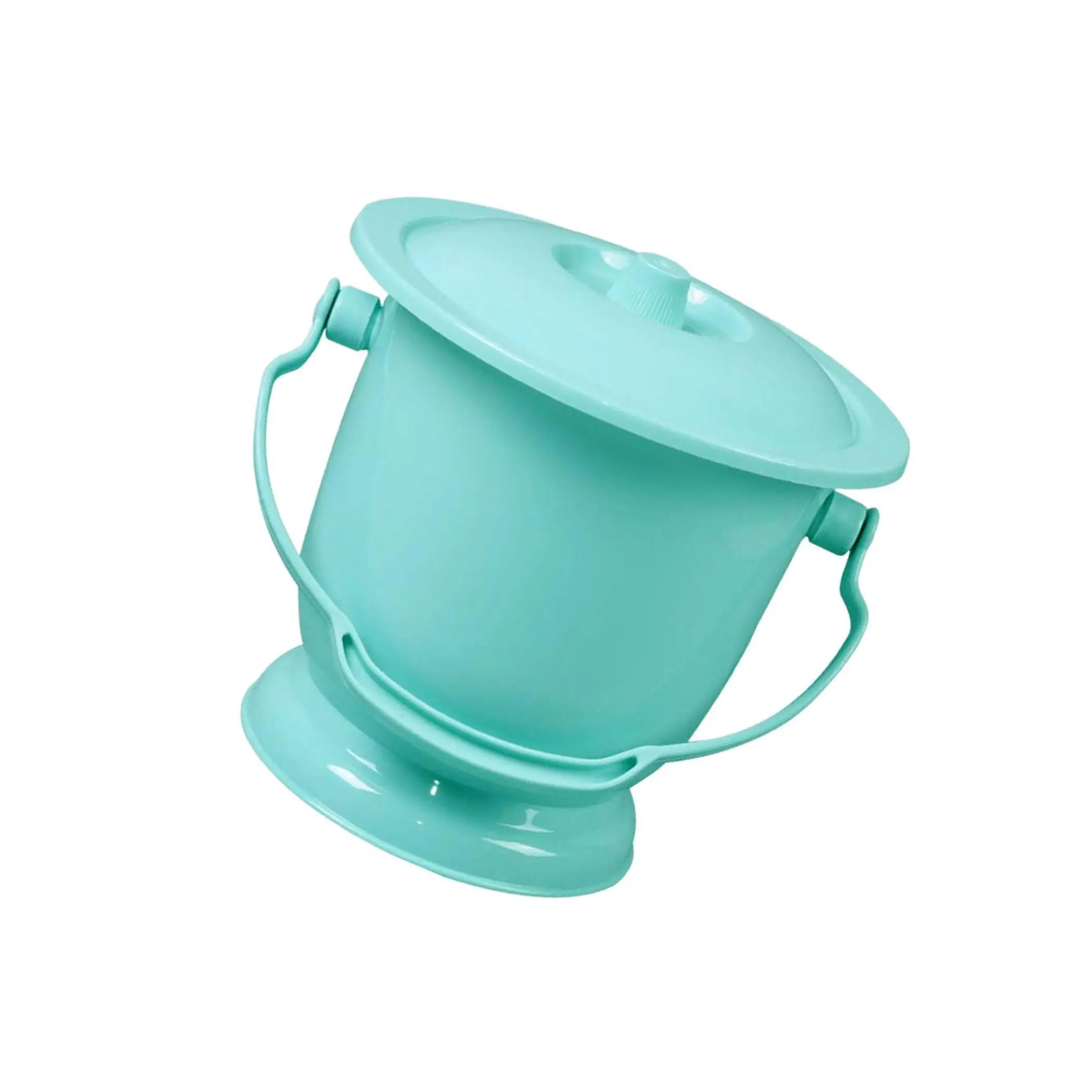 

Chamber Pot with Lid Bedpan Spittoon Indoor with Handle Urine Bucket Blue