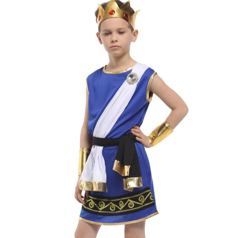 Kinderen Jongens Oude Griekse Mythologie Zeus Cosplay Fantasia Halloween Olympus God Kostuum Kinderen Koning Carnaval Maskerade Jurk