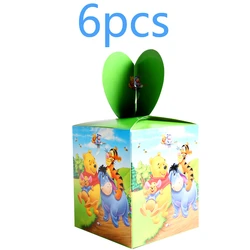 6pcs/lot Pooh Bear Theme Boys Girls Favors Candy Surprise Cookie Boxes Happy Birthday Party Decoration Events Supplies