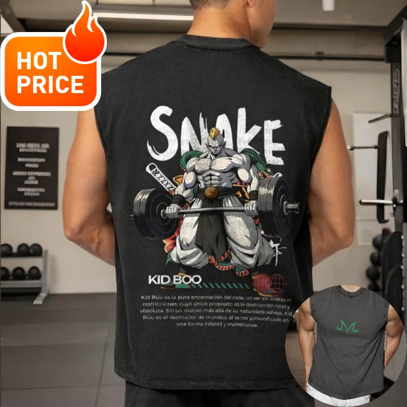 Super Saiyan Anime Dragon Ball Top Gym Harajuku Spring Summer Men's Tank Top Fitness Oversized Casual Sports Sleeveless Tee Y2k
