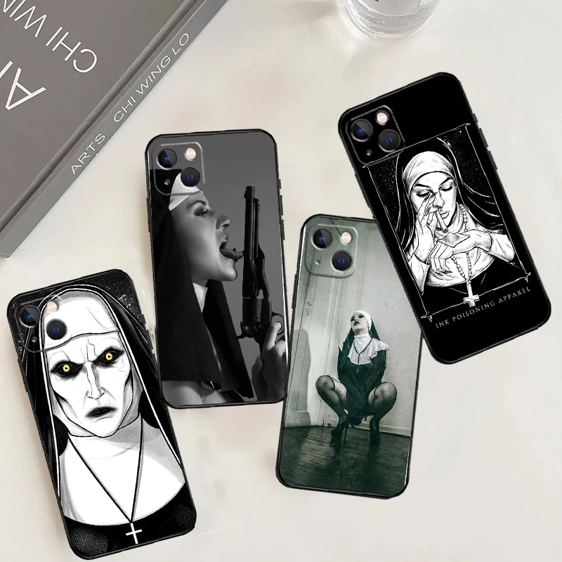 Sister Style Nun Sexy Girl Phone Case For iPhone 15 16 14 Plus 13 12 Mini 11 Pro Max X XR XS Max 7 8 Back Cover