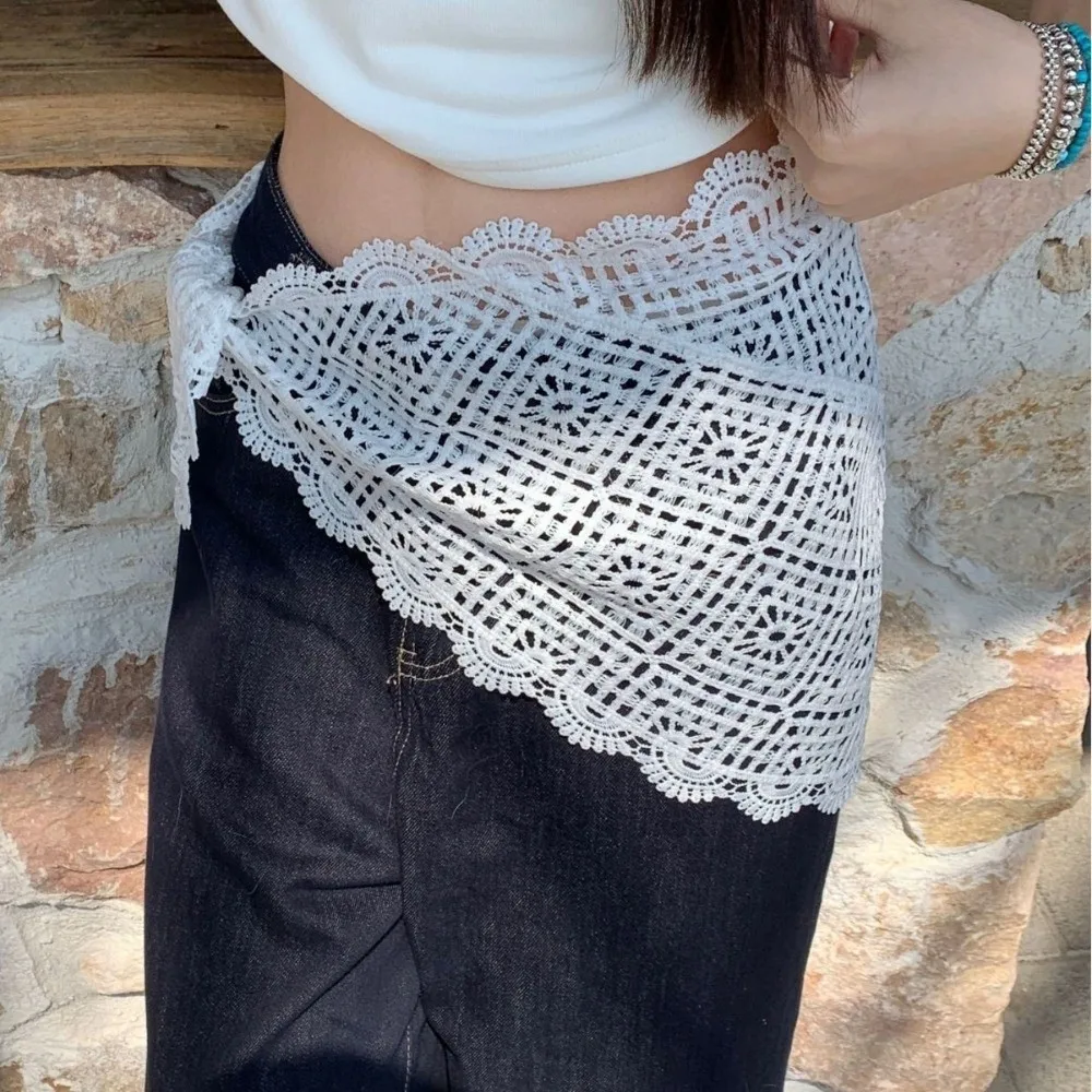 

Стильный женский шарф-драпировка Y2K с кружевным декором, облегающий, универсальный, для создания эффекта драпировки на бедрах