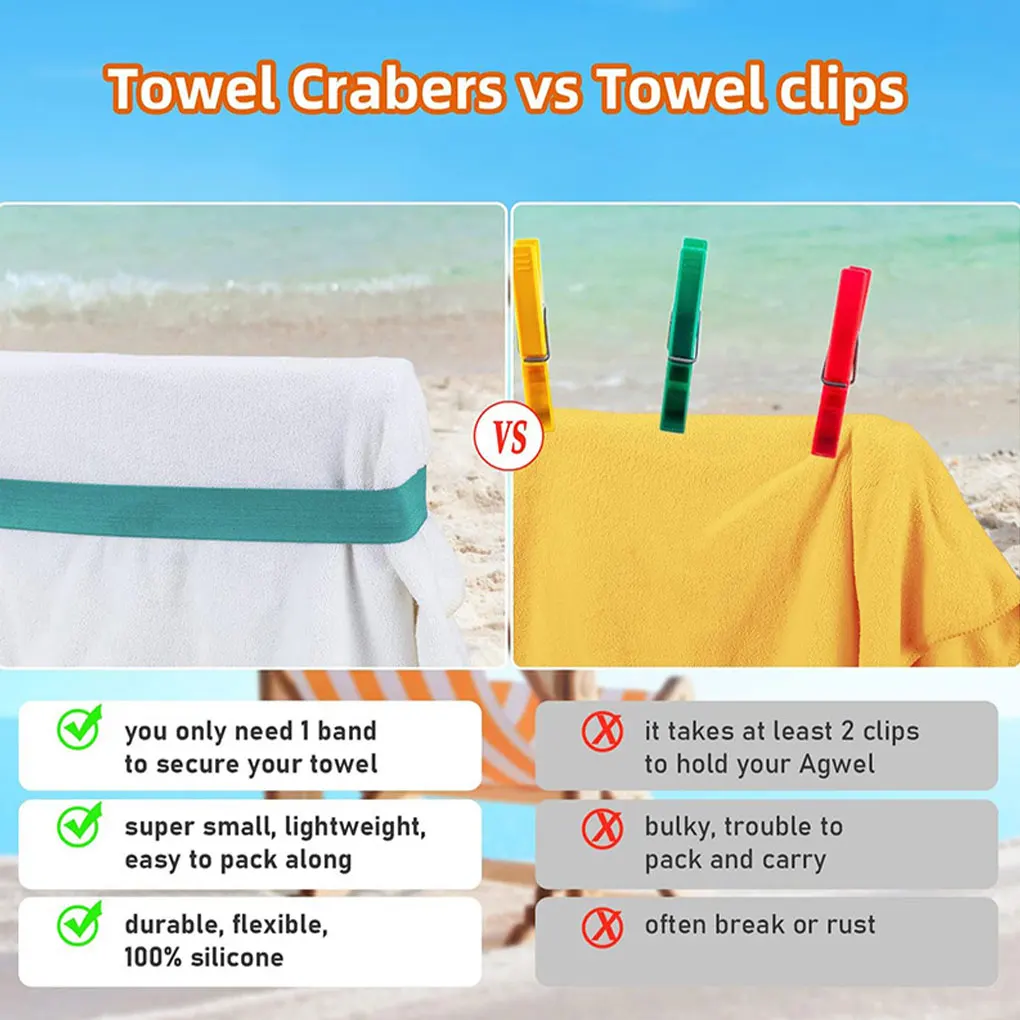 4pack/lot Portable Beach Towel Strap With Fresh Colors For Decoration Can Also Be Used For Packing yellow