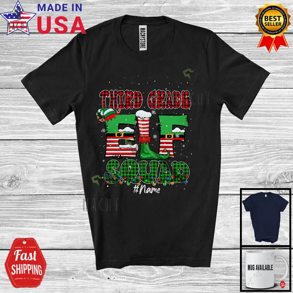 Third Grade Elf Squad; Amazing Christmas Custom Name Students Teacher T-Shirt