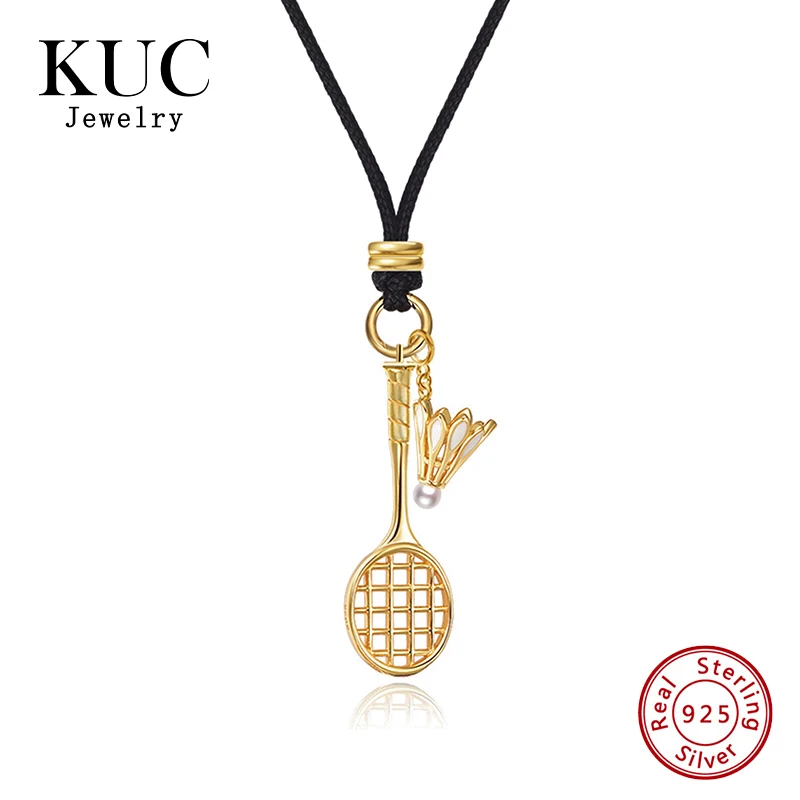 

High Appearance Level Personality 925 Sterling Silver Badminton Racket Pendant Sweater Chain Women's Jewelry