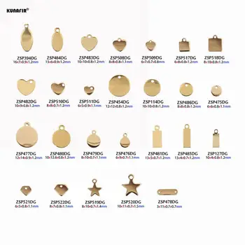 맞춤형 레이저 조각 로고 태그, 스테인레스 스틸 라벨, 쥬얼리 탭 부품 액세서리, 좋은 연마 골든 컬러