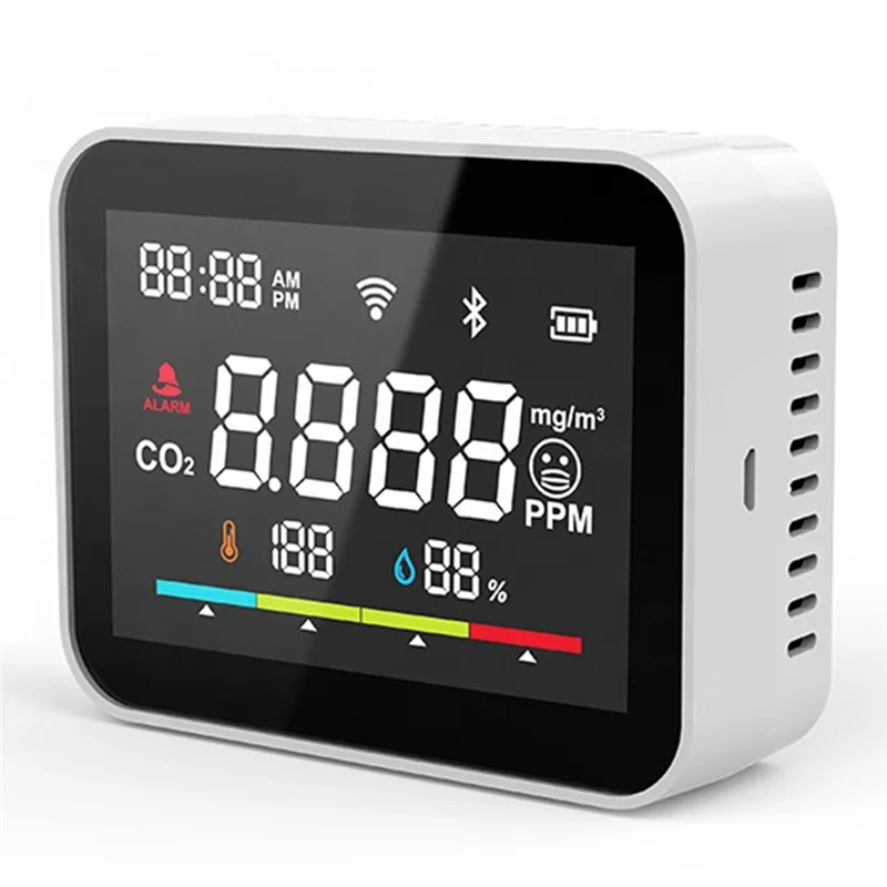A86G-Tuya Co2 Dioxide Detector WIFI CO2 Monitor Meter Co2 Sensor Tuya Indoor Agricultural Greenhouse Air Humiture Sensor