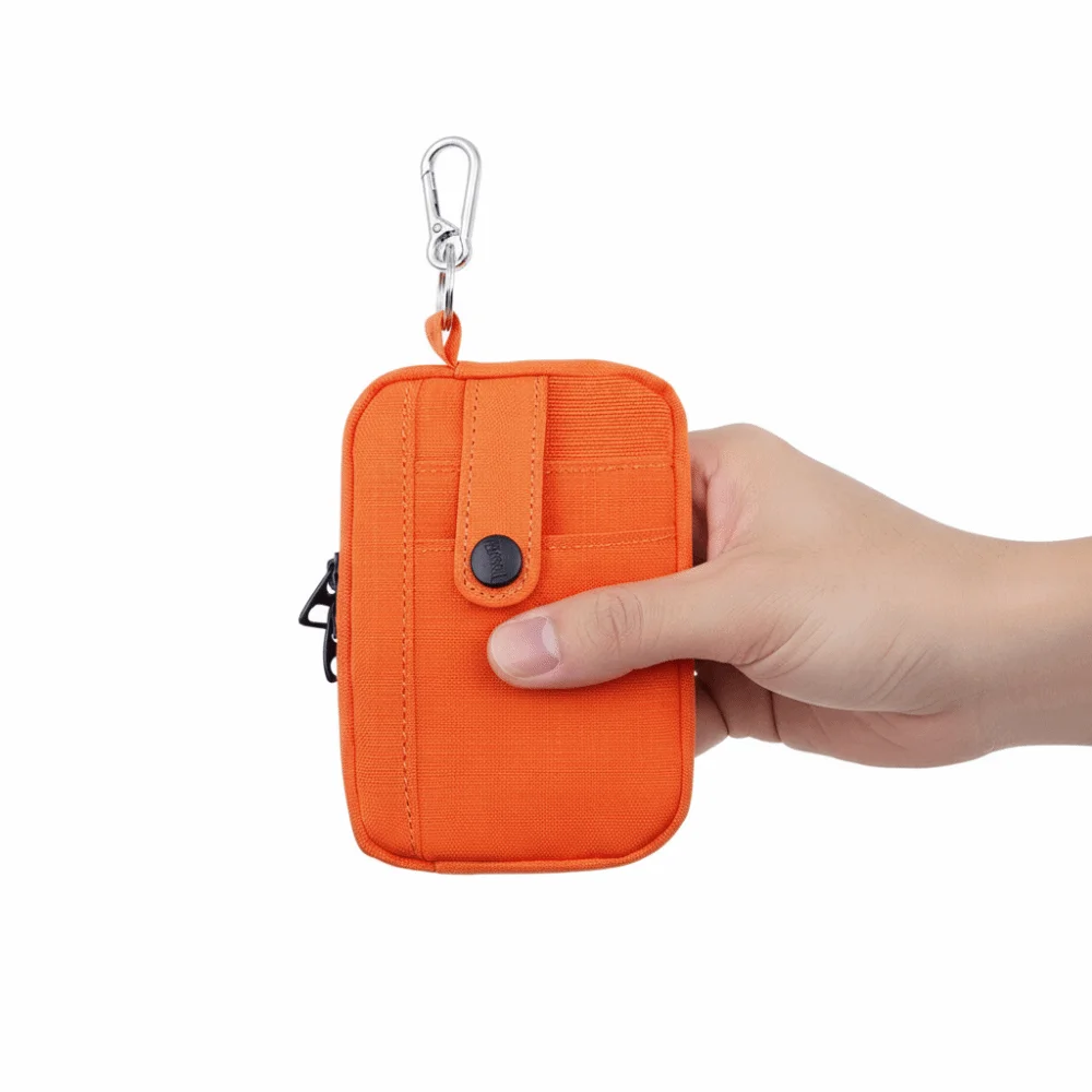 Przenośna, wielofunkcyjna płócienna portmonetka, jednokolorowa, zapinana na zamek, etui na słuchawki, lekka, kwadratowa mini torba do przechowywania, unisex.