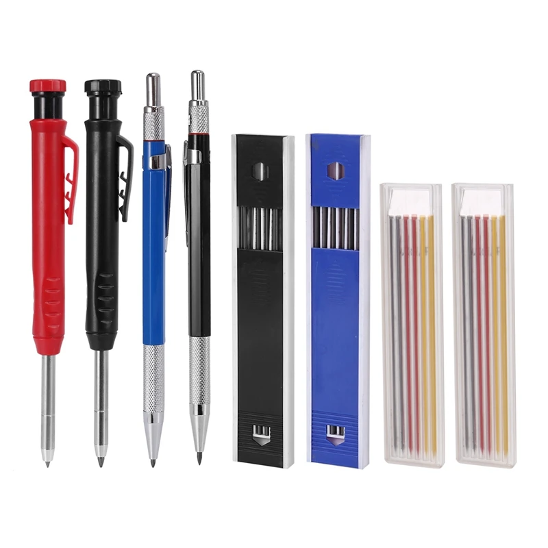 

Solid Carpenter Pencil,Marker Refill Long Nosed Deep Hole Mechanical Pencil Woodworking Tools For Architect Woodworker