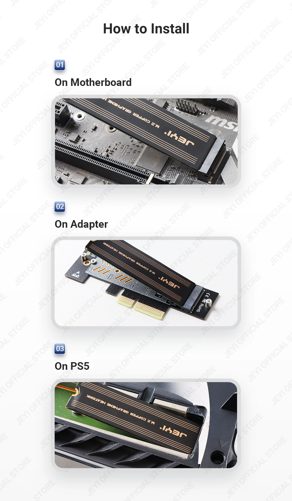 JEYI Graphene 2280/42/30 M.2 SSD-Kühlkörper, Doppelschicht-Graphen-Kühlkörper und Kupferfolien-Design-Kühler für Laptops – Detail 7