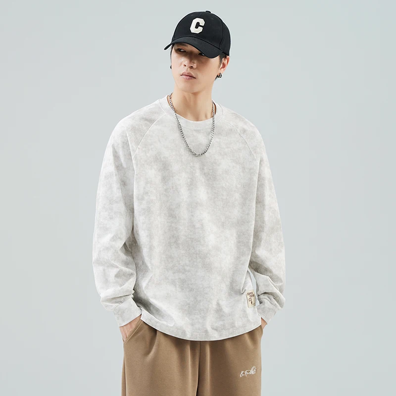 

round Neck Sweater for Men Autumn 2024 New Simple Fashion Loose American Street Trendy Casual plus Size Long Sleeve Top