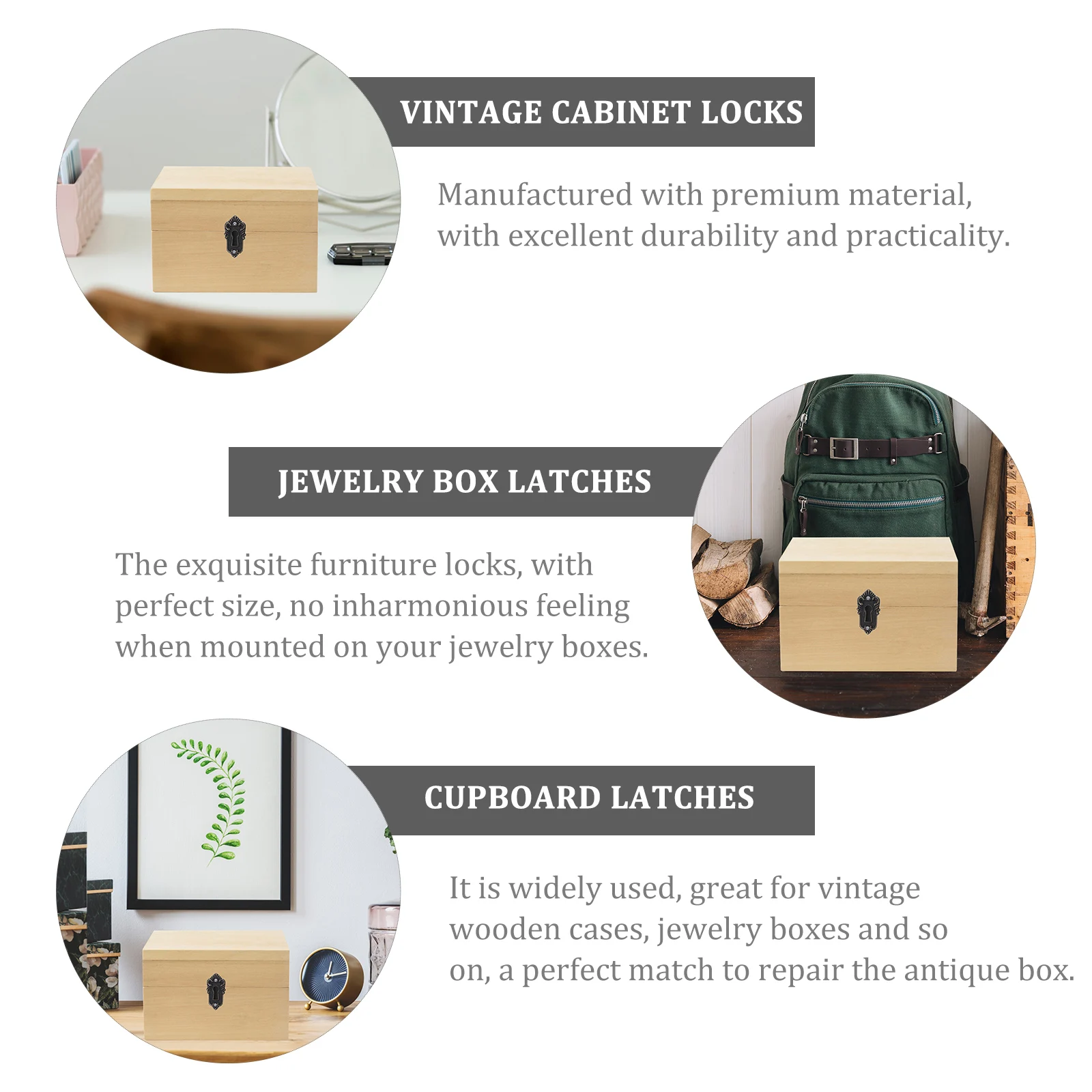 

2pcs Cabinet Locks Vintage Zinc Alloy Decorative Jewelry Box Latches for Wooden Cases Furniture Repair Classic Door