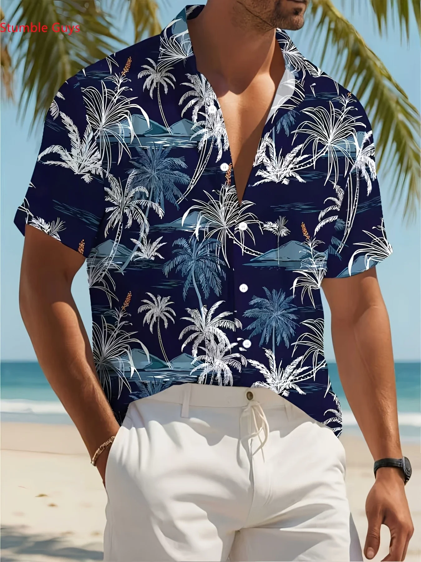 

Men's Fashion Tropical Beach Shirt Summer Man Short Sleeve Hawaiian Casual Print Lightweight Breathable Party Tops